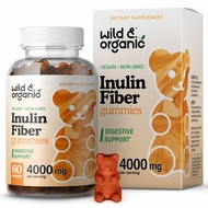 Inulin Fiber Gummies 4000mg - Digestive Health w/Organic Chicory Root Inulin - Soluble Fiber Supplem