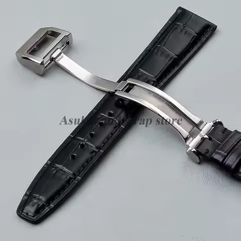 18mm Stainless Steel Folding Buckle for IWC Pilot Mark Portuguese Watch Buckle Rubber Nylon Leather 