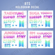 BTS HOLOGRAM LIGHTSTICK NAME DECAL
