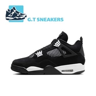 AIR JORDAN 4 Retro Black White Mid-Tube Men Women Shoes AIR Cushion Cushioning Basketball Shoes Spor