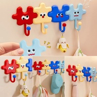 Creative Puzzle Shaped Hooks Lovely Emoji Wall Hook Bathroom Colorful Towel Racks
