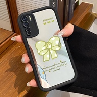 HIJAU HP Phone Case For OPPO A91 OPPO F15 OPPO Reno 3 Case Cute Cartoon Green Ribbon Case Cesing Pre
