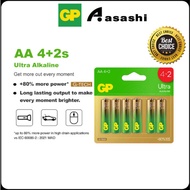 GP Ultra Alkaline Battery 4+2 AA / 4+2 AAA [ Card of 4+1s / Bundles / Promo Pack ] (GPPCA15AU786) (G