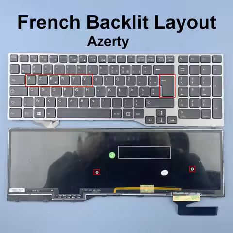 French Azerty Keyboard For Fujistu E754 Lifebook E753 E756 E557 E554 E556 CELSIUS H730 H760 H77 Seri