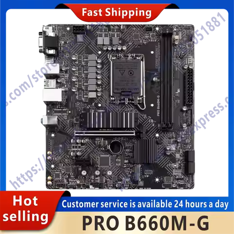 Used motherboard PRO B660M-G DDR4 with B660 chipset LGA1700 to support 12th generation 2xDDR4 64GB P