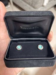 Tiffany  18k white gold turquoise earrings 綠松石圓圈耳環 18K 白金