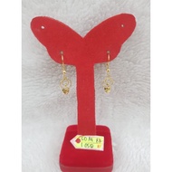 AT911DLM Round love earrings, genuine yellow gold, weight 1.00, 8K 375%