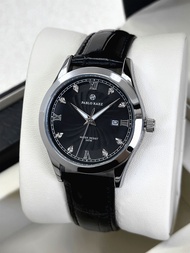 Pablo raez thời trang đồng hồ nam Rhinestone màu đen dây đeo bằng da không thấm nước hiển thị lịch đ