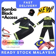 [SmoothiesKids] Bomba Black Costume Kids Fireman Malaysia Kostum Budak Event School Performance Cosp