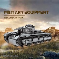 673PCS Military NBFZ Building Blocks Heavy Tank Kit Model Panther Kids Toys WW2 Bricks Gift 4515