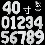133cm White Number Aluminum Film Balloon Birthday Party Anniversary Love Wedding Anniversary Venue D