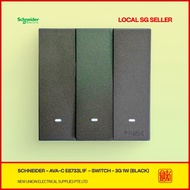 [SG LOCAL SELLER] SCHNEIDER AVATAR-ON CE8733L1F 3-Gang 1-Way Switch (Dark Grey/Wine Gold)