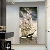 Perilla-Ship Shanghai Landscape Poster Landscape Printing Canvas Board Wall Living Room Interior Dec