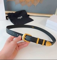 💜CELINE 賽琳腰帶 寬2.5CM 牛皮 凱旋門 黑色 女士 女款 皮帶 禮盒 送禮 節日 生日 Women's belts gift boxes gifts holidays birthdays