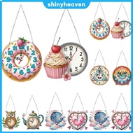 2Pcs 2D Flat DIY 5D Hanging Clock Art Craft Acrylic Special Shape Diamond Art Clock Pendant Kit Crea