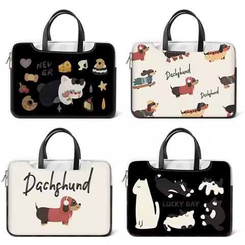 Laptop Bag Sleeve Handle Bag13 14 15 17inch Cartoon Dog Waterproof Shockproof Case Graffiti Laptop B