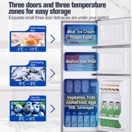 【 Free shipping 】Hamle Refrigerator With Freezer HD Inverter 2-Door Small Refrigerator Save Electricity