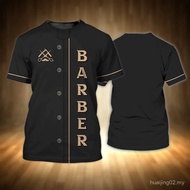 Overseas Warehouse Hot Sale Barber 3D Printed Men's T-Shirt 3D Short-Sleeved Fashion Men's Top DPZF