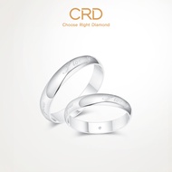 CRD แหวนคู่เพชรสำหรับคู่รักแหวนทองคำขาวแหวนแต่งงานแหวนทองคำขาวสำหรับผู้ชายแหวนธรรมดาของแท้สำหรับผู้หญิง