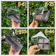 กล่องเค้ก กล่องขนม กล่องเบเกอรี่ (ฐานน้ำตาล ฝาใส) ** E-61 / E-75 / E-123 / E-44 **