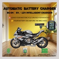 AUTOMATIC BATTERY CHARGER BC-04|6V / 12V Intelligent Motorcycle Charger|Multi-Protection|MCU Control