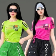 Women's t-shirt with crotop shape, zumba, aerobics, pickleball, shuffle dance, sport, many colors Sp