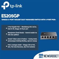 TP-LINK ES205GP OMADA 5-Port GIGABIT EASY MANAGED SWITCH WITH 4-Port POE+