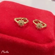 MEET SILVER 2022 Gold Plated 92.5 Italy Silver Elegant Gift Ribbon Stud Earrings NT175