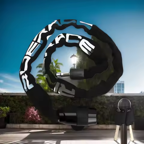 Portable Motorcycle Lock - 8000lbs Tensile 95cm Chain Dual Keys for Electric Mountain Bikes