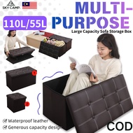 Large Capacity Sofa Storage Box Fordable Storage Stool Leather Storage Bench Multipurpose Storage Bo