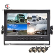 9" LCD Car Monitor 4 Channels 4CH Quad Split Screen Display for Car Truck Reversing Camera