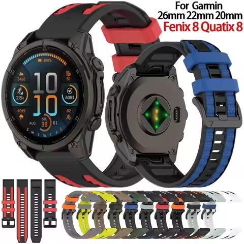 Silicone Strap For Garmin Fenix 8 9 Pro 51/47mm 7X E Tactix/ Quatix 8 Forerunner 970 965 Descent G2