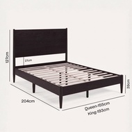 Furniture Direct Ravinder ALORA Queen & King Size Wooden Bed Frame-Walnut