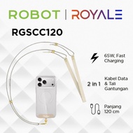 ROBOT RGSCC120 Phone Strap Data Cable (2in1) USB-C To USB-C 3A 65W 120 cm - Original Warranty
