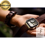 CASIO AE1200/SEIKO5 1951 GENUINE COW LEATHER WATCH STRAP BROWN GRAIN - FREE FULL ACCESSORIES.