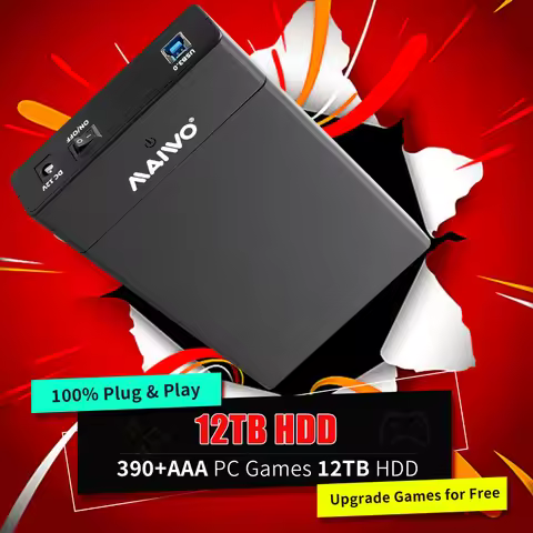 Playnite System Portable 12TB Gaming HDD Plug & Play Game Console 390+ AAA PC Games for PS4/PS3/PS2/