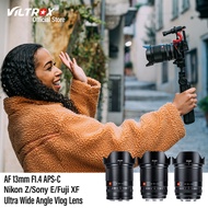 VILTROX 13มม. Sony E Nikon Z Fuji X Mount เลนส์ F1.4รูรับแสงขนาดใหญ่โฟกัสอัตโนมัติมุมกว้างพิเศษ APS-C กล้องถ่ายรูปวีล็อกเลนส์
