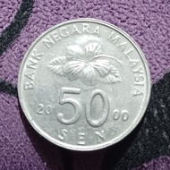Uang Koin 50 Sen Malaysia 2000