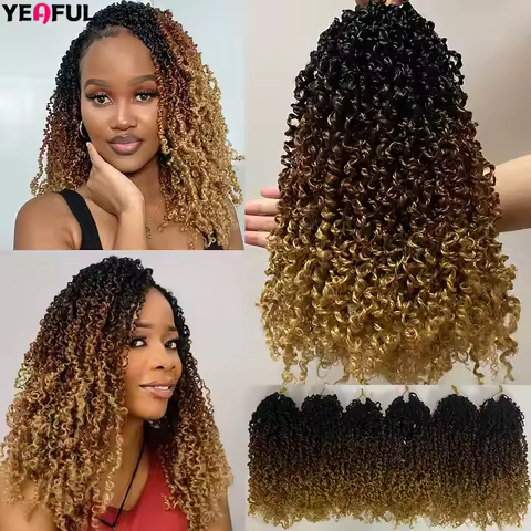 8 12 Inches Yanky Twist Crochet Hair Pre Loop OT 30 27 4 1B H 30 Bug Ombre Brown Synthetic Crochet H