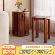 Stackable Stool Factory Movable Home High Round Stool Stackable Dining Room Coffee Table Solid Wood 