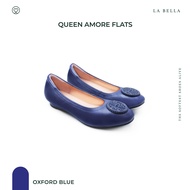 LA BELLA รองเท้าคัชชูหนังแกะ รุ่น QUEEN AMORE FLATS - OXFORD BLUE