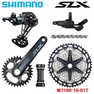 Shimano SLX M7100 Groupset 1x12 Speed MTB M7100 170mm 175mm 32 34T Crankset Shifter Rear Derailleur SGS Chain M7100 10-45T 10-51T or Sunrace Cogs or Sunshine 11-46T 11-50T 11-52T Cassette With MT800 Bottom Bracket Bicycle Accessories