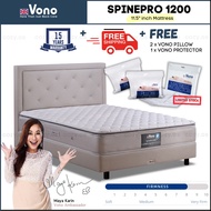VONO SpinePro 1200 Mattress [FREE Pillow 2pcs] Spine Pro Collection Spring Bed Super Single Queen King Tilam Shipping