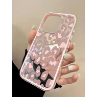 Powder Leopard Print for iPhone 17 16Promax case 15 11 3 in 1 bezel iPhone 17 case iPhone 17 pro max