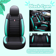 Universal Car 360° Leather Seat Cover Front Rear 5 Seats Cushions Kusyen Kereta Myvi Axia Kancil Ni