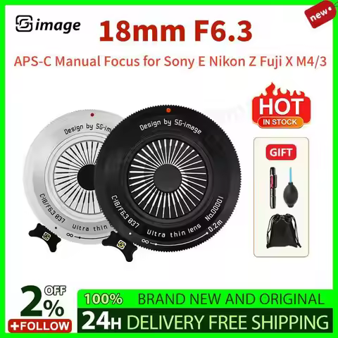 SGimage 18mm F6.3 APS-C Manual Focus Portrait Lens for Mirrorless Camera Nikon Z Sony E M43 Mft Fuji