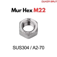 SS304 M22 Nut Stainless Steel M22 Nut/ Hex Nut M22 SUS304 A2-70/