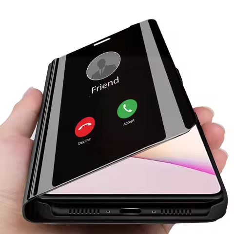 smart flip case for Samsung Galaxy Note 10 Plus Note 10 lite Mirror Leather protector cover for Sams