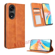 OPPO Reno8 T 5G Case Flip Leather Magnetic Phone Casing OPPO Reno 8T Reno8T 5G Back Cover