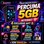 SIM EASTEL PREPAID CARRY FORWARD PERCUMA KREDIT RM10 SIMKAD INTERNET PANTAS KREDIT TOPUP
